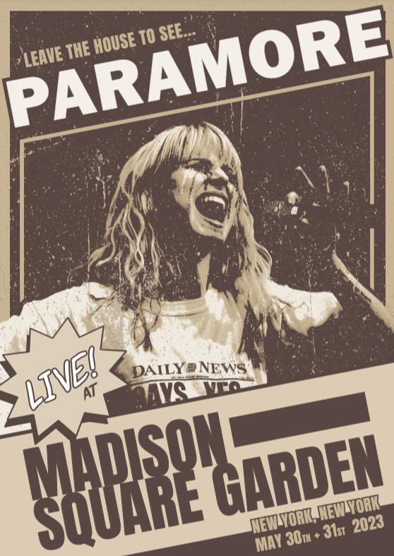 Paramore Concert Postcard