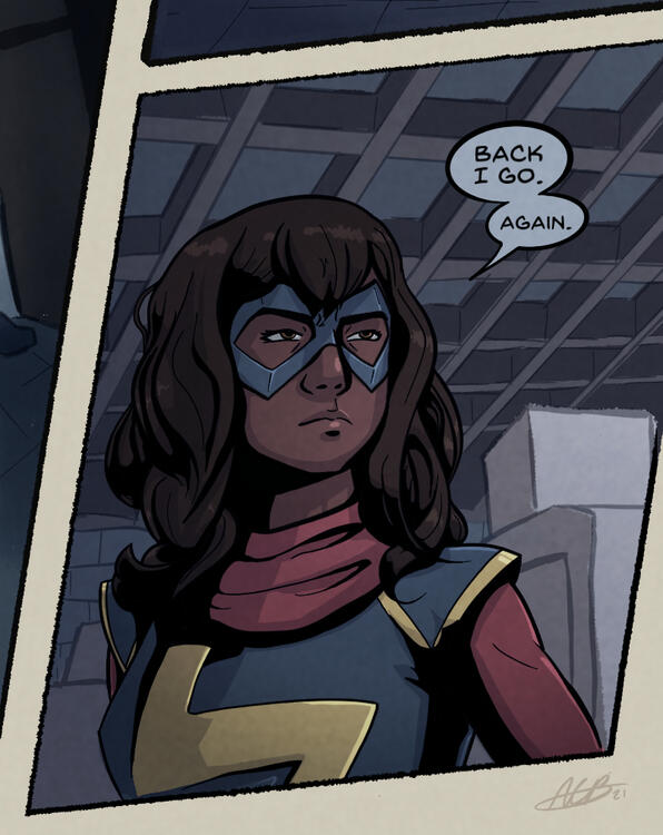 Ms. Marvel - Comic Panel Recreation