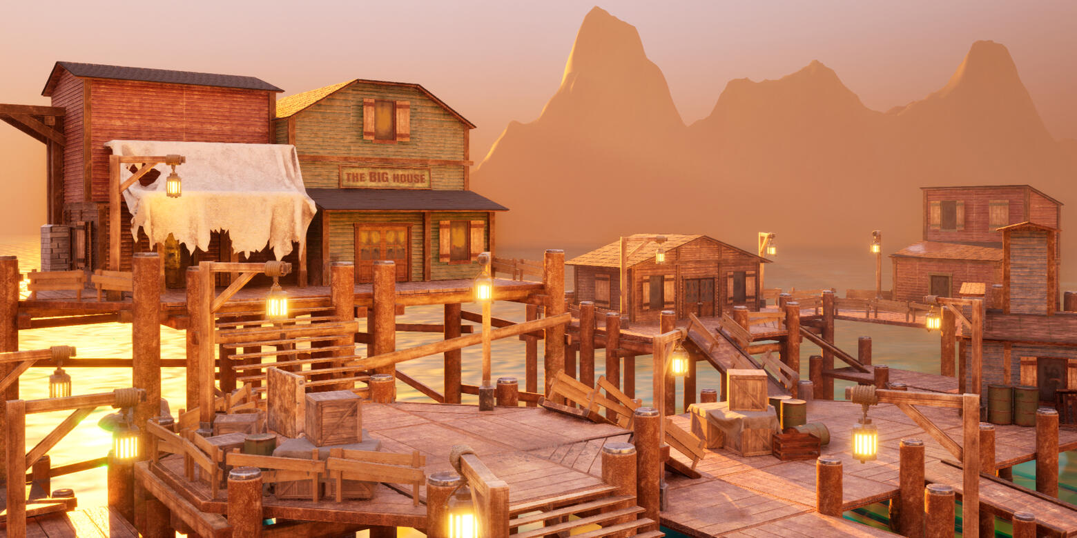 3D Environment - Sea Town